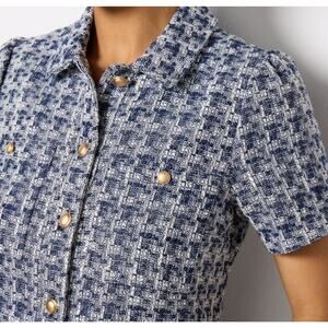 Evereve Lady Chariotte Like Crop Jacket In Light Chambray Size Small